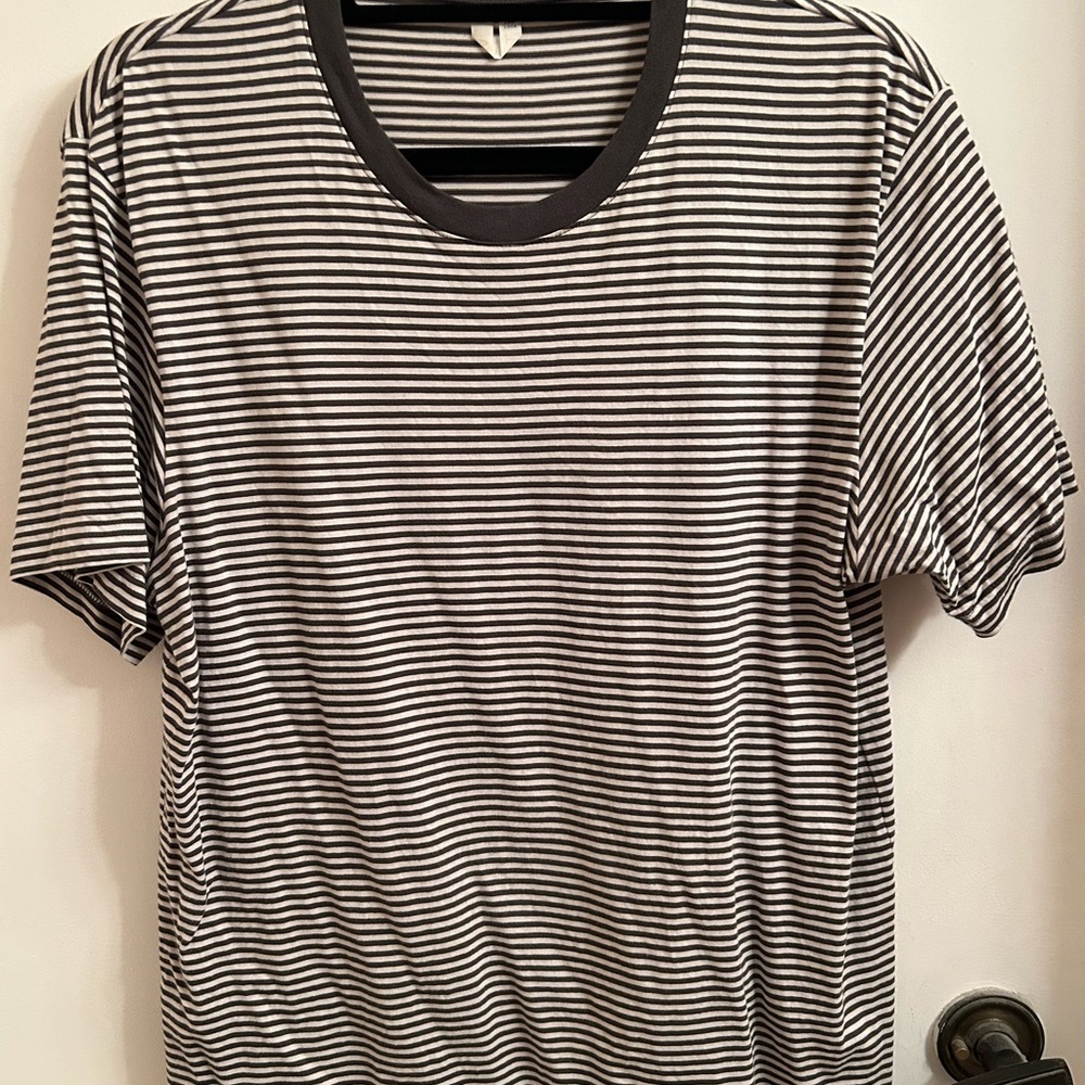 Arket Striped green and white t shirt